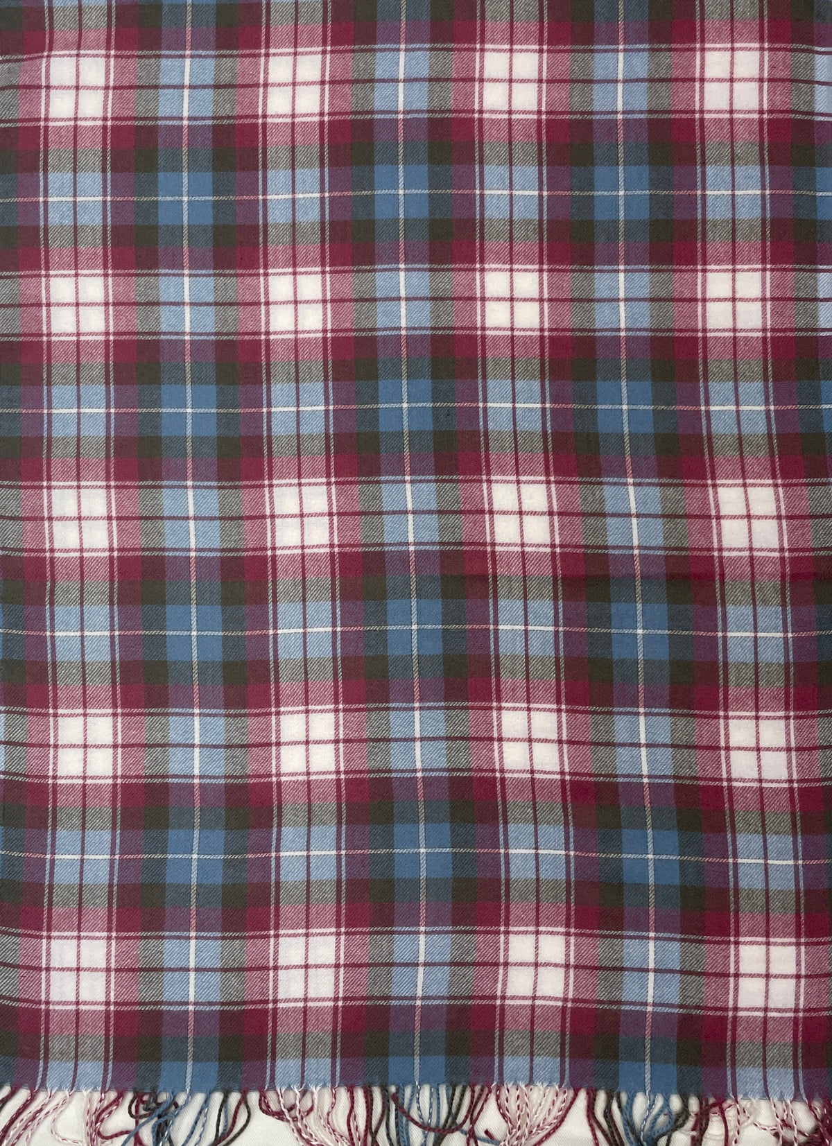 "Blue and Red Checkered Scarf, Soft Winter Wrap for Men and Women by The Amritsar Store