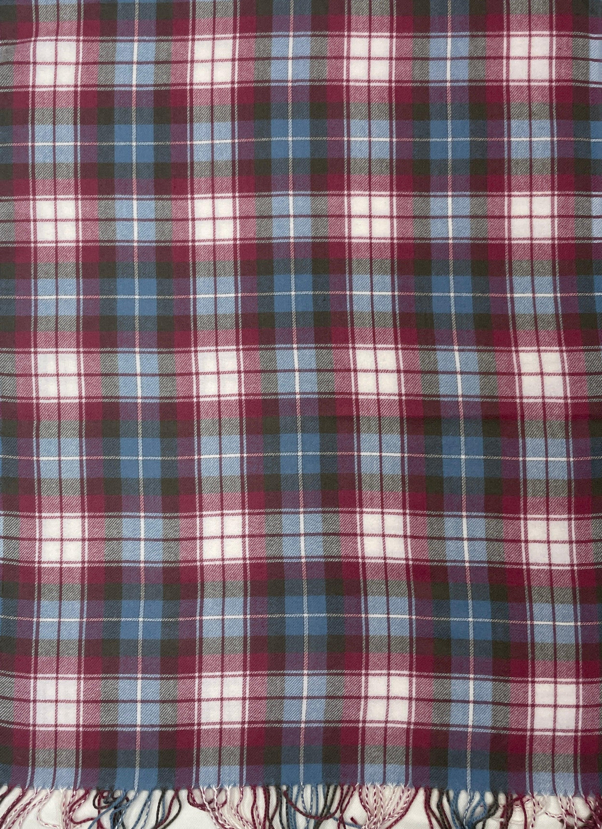 Blue & Red Plaid Wool Scarf – Soft Winter Wrap for Men & Women | The Amritsar Store - The Amritsar Store