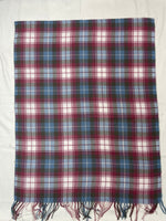 "Blue and Red Checkered Scarf, Soft Winter Wrap for Men and Women by The Amritsar Store