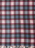 Blue & Red Plaid Wool Scarf – Soft Winter Wrap for Men & Women | The Amritsar Store - The Amritsar Store
