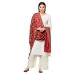 Elegant Hand Work Golden Silk Thread Emroidery Phulkari Dupatta By The Amritsar Store - The Amritsar Store