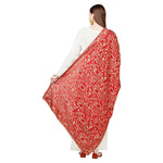 Elegant Hand Work Golden Silk Thread Emroidery Phulkari Dupatta By The Amritsar Store - The Amritsar Store