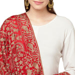 Elegant Hand Work Golden Silk Thread Emroidery Phulkari Dupatta By The Amritsar Store - The Amritsar Store