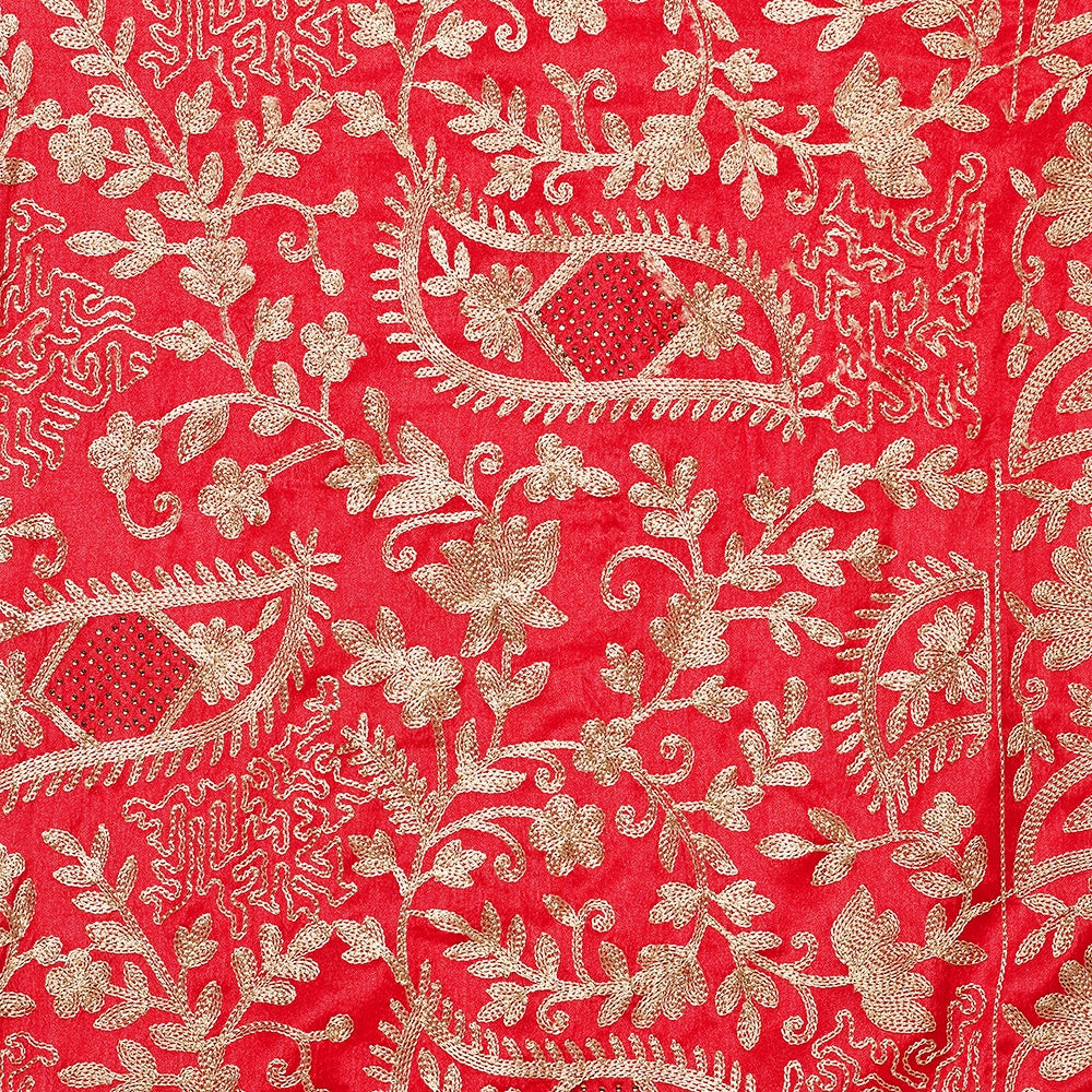 Elegant Hand Work Golden Silk Thread Emroidery Phulkari Dupatta By The Amritsar Store - The Amritsar Store