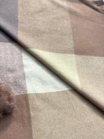 The Amritsar Store Brown, Beige & Grey Check Wool Scarf with Classic Plaid Pattern