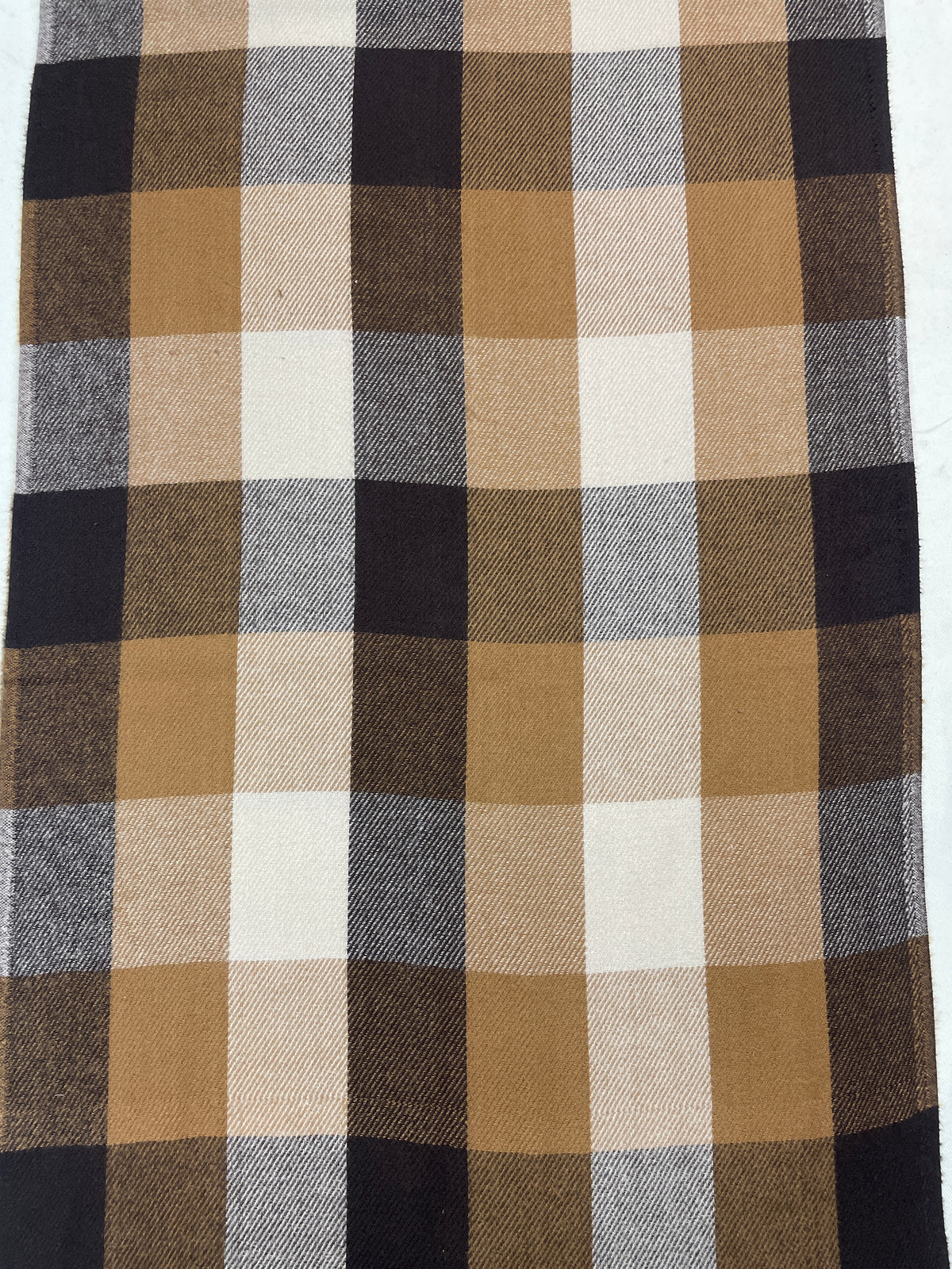"Classic Brown and Black Checkered Scarf, Soft Unisex Winter Wrap by The Amritsar Store"