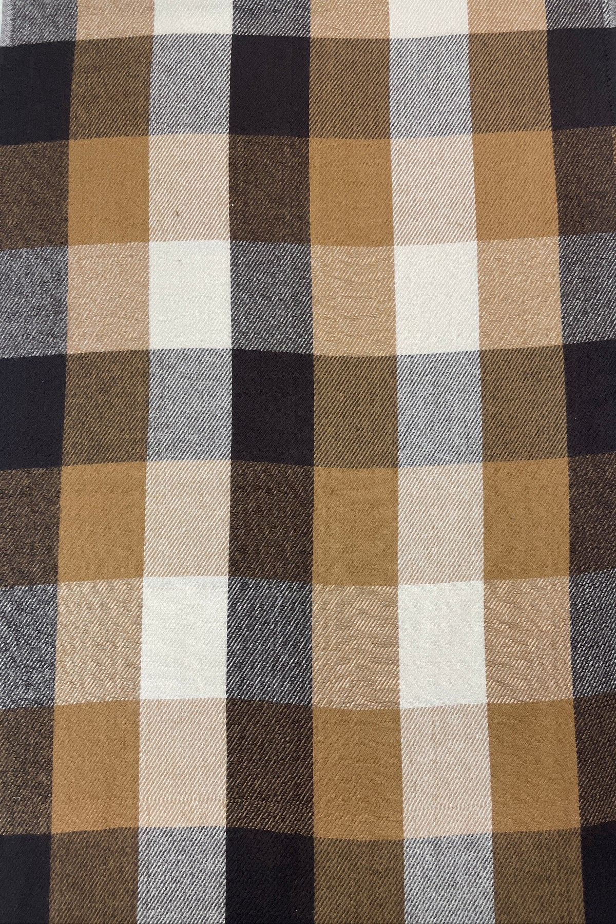 "Classic Brown and Black Checkered Scarf, Soft Unisex Winter Wrap by The Amritsar Store"