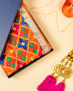 Phulkari Dupatta Handmade Orange Colour with Exquisite Heavy Embroidery Design For Wedding With Gotta 2.20 Mtr x 0.97 Mtr - The Amritsar Store