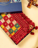 Phulkari Dupatta in Gorgeous Maroon With Multicolour Authentic Hand Embroidery With Tassels & Cut Work 2.25 Mtr x 0.92 Mtr - The Amritsar Store