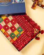 Phulkari Dupatta in Gorgeous Maroon With Multicolour Authentic Hand Embroidery With Tassels & Cut Work 2.25 Mtr x 0.92 Mtr - The Amritsar Store