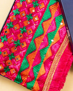 Phulkari Dupatta in Classic Magenta featuring Multicolour Handcrafted Embroidery For Women 2.25 Mtr x 1.00 Mtr - The Amritsar Store