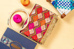 Zig Zag Multicolored Phulkari Dupatta With Four Side Golden Lace & Mirror Work By The Amritsar Store - The Amritsar Store