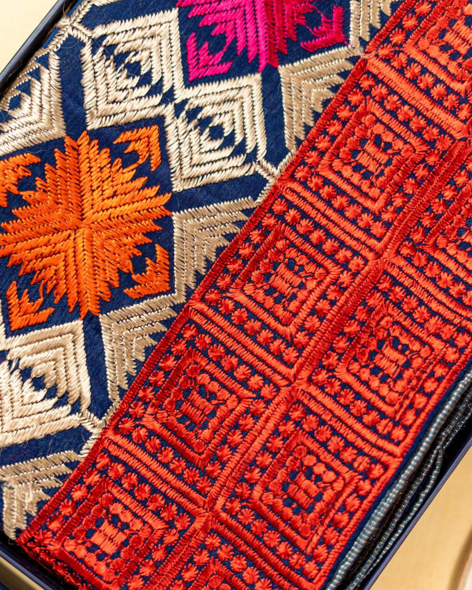 Phulkari Dupatta With Vibrant Multicolored Punjabi Bagh Hand Embroidered Navy Blue Colour Dupatta For Wedding 2.20 Mtr x 0.93 Mtr - The Amritsar Store