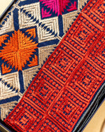 Phulkari Dupatta With Vibrant Multicolored Punjabi Bagh Hand Embroidered Navy Blue Colour Dupatta For Wedding 2.20 Mtr x 0.93 Mtr - The Amritsar Store