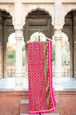 Phulkari Dupatta in Classic Magenta featuring Multicolour Handcrafted Embroidery For Women 2.25 Mtr x 1.00 Mtr - The Amritsar Store