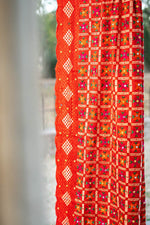 Phulkari Dupatta in Vibrant Red with Beautiful Hand Embroidery For Wedding With Cut Work 2.35 Mtr x 0.90 Mtr - The Amritsar Store