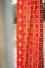 Phulkari Dupatta in Vibrant Red with Beautiful Hand Embroidery For Wedding With Cut Work 2.35 Mtr x 0.90 Mtr - The Amritsar Store