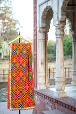 Phulkari Dupatta Handmade Orange Colour with Exquisite Heavy Embroidery Design For Wedding With Gotta 2.20 Mtr x 0.97 Mtr - The Amritsar Store