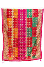 Phulkari Dupatta For Wedding Amritsar Handmade Embroidery Traditional Colorful Dupatta With Tassels Mangeta Color 2.15 Mtr x 1.00 Mtr - The Amritsar Store