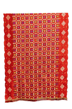 Phulkari Dupatta in Vibrant Red with Beautiful Hand Embroidery For Wedding With Cut Work 2.35 Mtr x 0.90 Mtr - The Amritsar Store