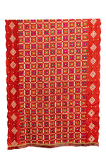 Phulkari Dupatta in Vibrant Red with Beautiful Hand Embroidery For Wedding With Cut Work 2.35 Mtr x 0.90 Mtr - The Amritsar Store