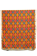 Phulkari Dupatta Handmade Orange Colour with Exquisite Heavy Embroidery Design For Wedding With Gotta 2.20 Mtr x 0.97 Mtr - The Amritsar Store
