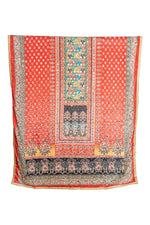 Lahori Print Dupatta Pakistanti Dupatta in Bold Sea Green With Real Mirror Work 2.30 Mtr x 1.10 Mtr - The Amritsar Store