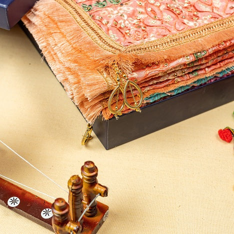 Phulkari Dupatta For Wedding Amritsar Handmade Embroidery Traditional Colorful Dupatta With Tassels Color 2.35 Mtr x 1.00 Mtr By The Amritsar Store - The Amritsar Store