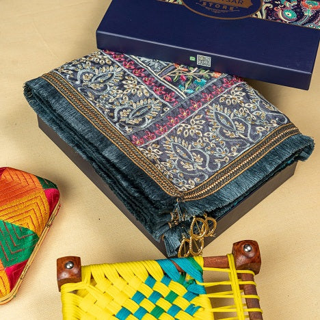 Phulkari Dupatta For Wedding Amritsar Handmade Embroidery Traditional Colorful Dupatta With Tassels Color 2.35 Mtr x 1.00 Mtr By The Amritsar Store - The Amritsar Store