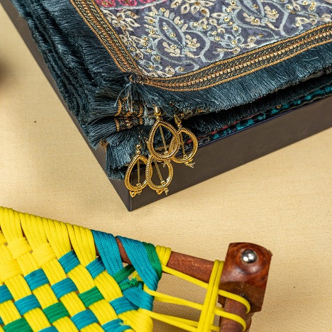 Phulkari Dupatta For Wedding Amritsar Handmade Embroidery Traditional Colorful Dupatta With Tassels Color 2.35 Mtr x 1.00 Mtr By The Amritsar Store - The Amritsar Store