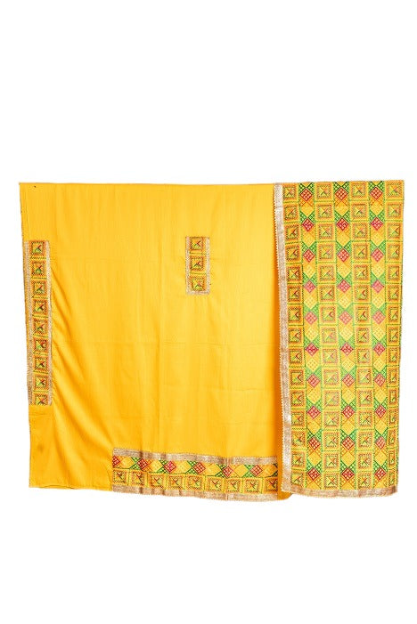 Punjabi Phulkari Suit Designer Salwar Kameez Collection By The Amritsar Store Size 5.00 Mtr - The Amritsar Store