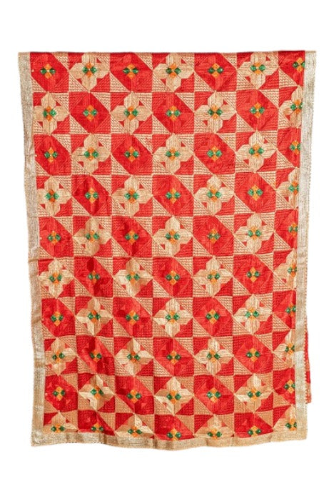 Punjabi Phulkari Suit Designer Salwar Kameez Collection By The Amritsar Store Size 5.00 Mtr - The Amritsar Store