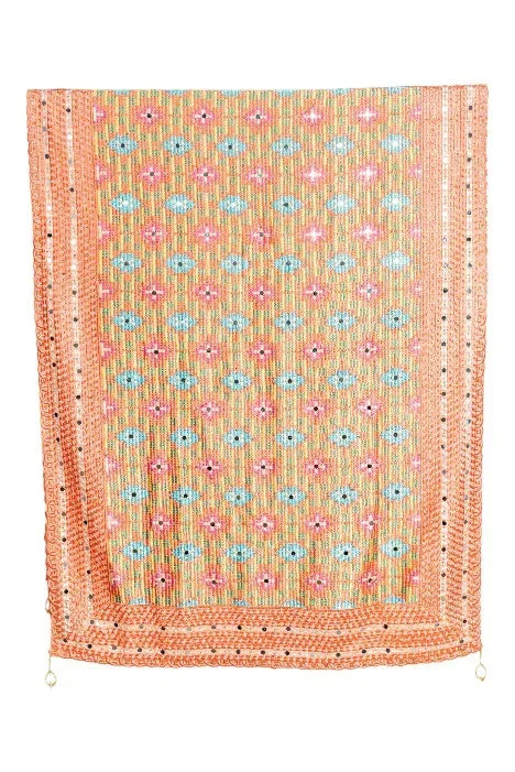 Phulkari Dupatta For Wedding Amritsari Handmade Embroidery Traditional Colorful Dupatta With Tassels Size 2.25 Mtr x 0.95 Mtr - The Amritsar Store