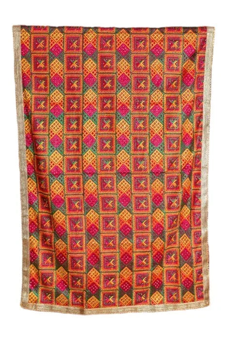 Punjabi Phulkari Suit Designer Salwar Kameez Collection By The Amritsar Store Size 5.00 Mtr - The Amritsar Store