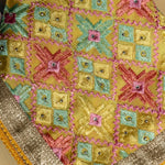 Phulkari Dupatta For Women Amritsar Handwork Multicolor Embroidered Dupatta With Four Side Gotta Size 2.25 Mtr x 0.95 Mtr - The Amritsar Store