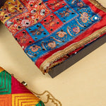 Lahori Print Dupatta Pakistanti Dupatta in Bold Sea Green With Real Mirror Work 2.30 Mtr x 1.10 Mtr - The Amritsar Store