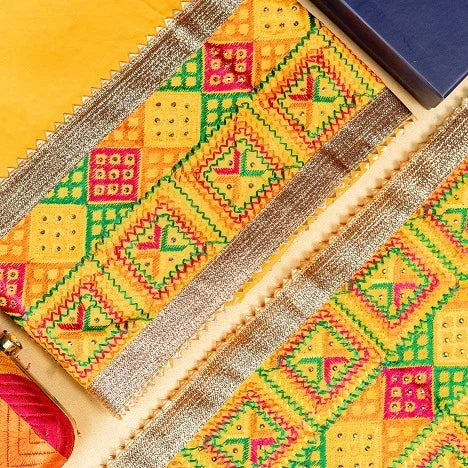 Punjabi Phulkari Suit Designer Salwar Kameez Collection By The Amritsar Store Size 5.00 Mtr - The Amritsar Store