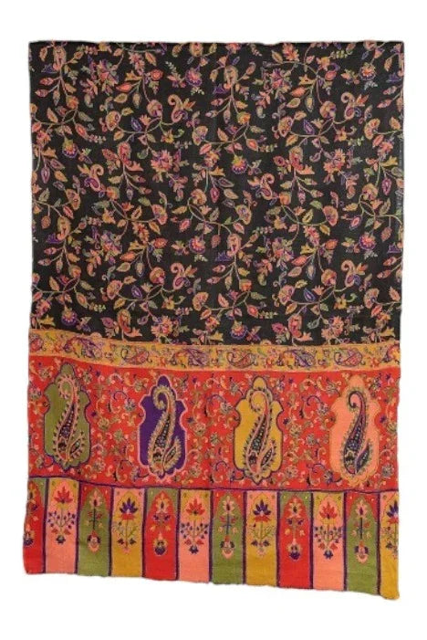 Women's Scarf, Heritage Collection Kashmiri Kalamkari Scarf, Rich Look Self Weave Kani Printed Scarf, Faux Wool Scarf, Pashmina Scarf Bridal Gift, Scarf For Women - The Amritsar Store