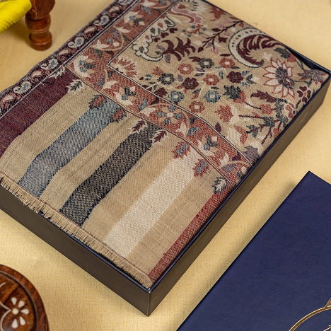 Mens Wool Shawl, Kashmiri Kani Fine Wool Shawl, Soft and Warm With Kashmiri Paisleys, Large Wrap Shawl, Light Weight 2.50 Mtr x 1.30 Mtr, Perfect Gift For Your Loved Ones. - The Amritsar Store
