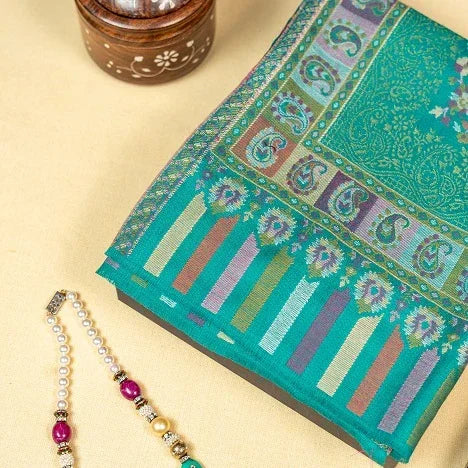 The Amritsar Store Womens Kani Zari Stole with Traditional Charm - The Amritsar Store