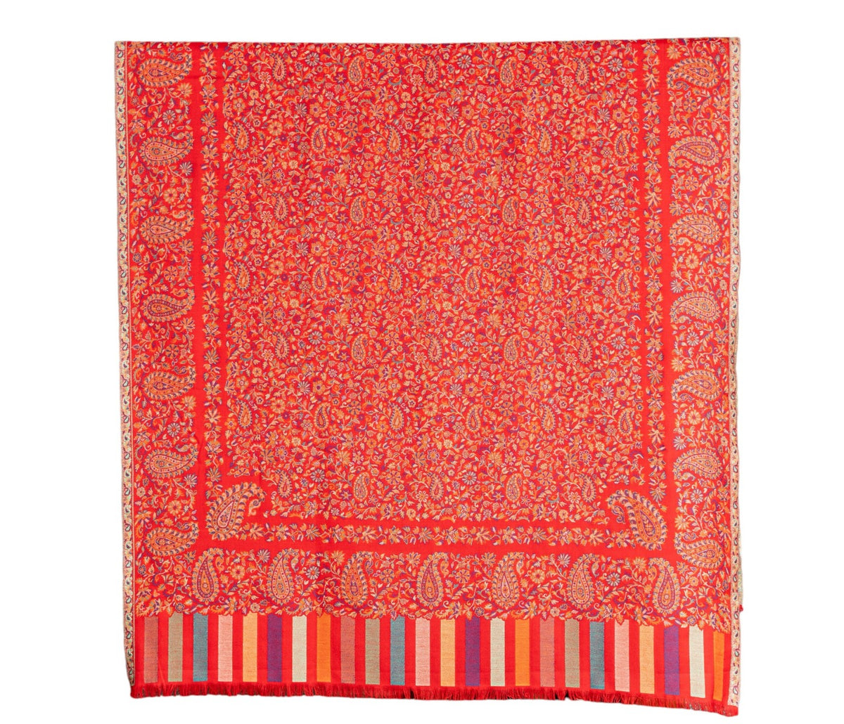 Women's Kani Faux Pashmina Shawl, Woven Jacquard Design With Woven Kashmiri Paisleys Shawl For Women with Size 2.10 x 1.10 mtr Perfect Wedding & Festive Gift - The Amritsar Store