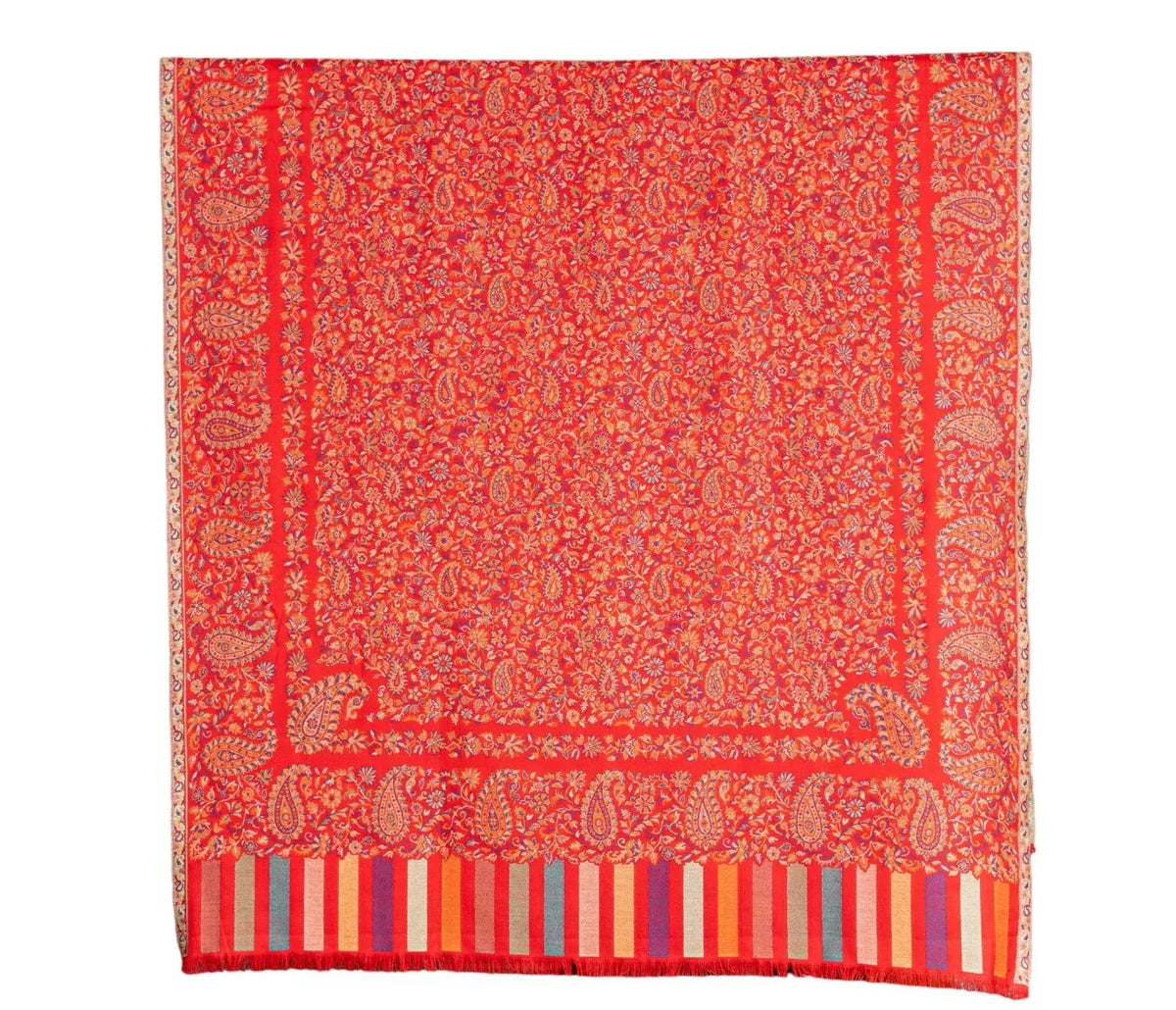 Women's Kani Faux Pashmina Shawl, Woven Jacquard Design With Woven Kashmiri Paisleys Shawl For Women with Size 2.10 x 1.10 mtr Perfect Wedding & Festive Gift - The Amritsar Store