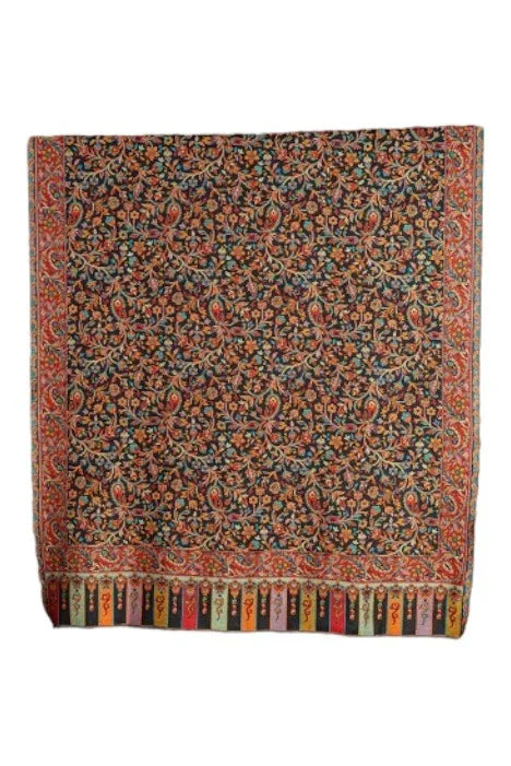 Women's Shawl, Kashmiri Kani Shawl, Traditional Paisleys Design, Warm Wool Rich Shawl, Large Wrap, Shawl For Women & Men - The Amritsar Store