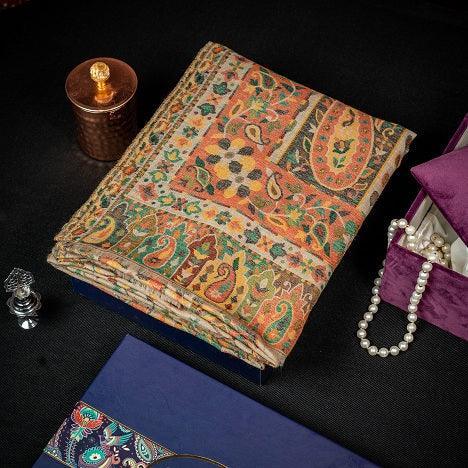 Mens Hand-Woven Kani Jamawar Shawl, Kashmiri Kani Fine Wool Shawl, Soft & Warm Shawl for Men, Kashmiri Paisley Woven Jacquard Size 2.65 x 1.35, Perfect Gift For Your Loved One's - The Amritsar Store