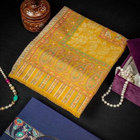 Women's Kani Zari Shawl in Bamboo Silk - The Amritsar Store