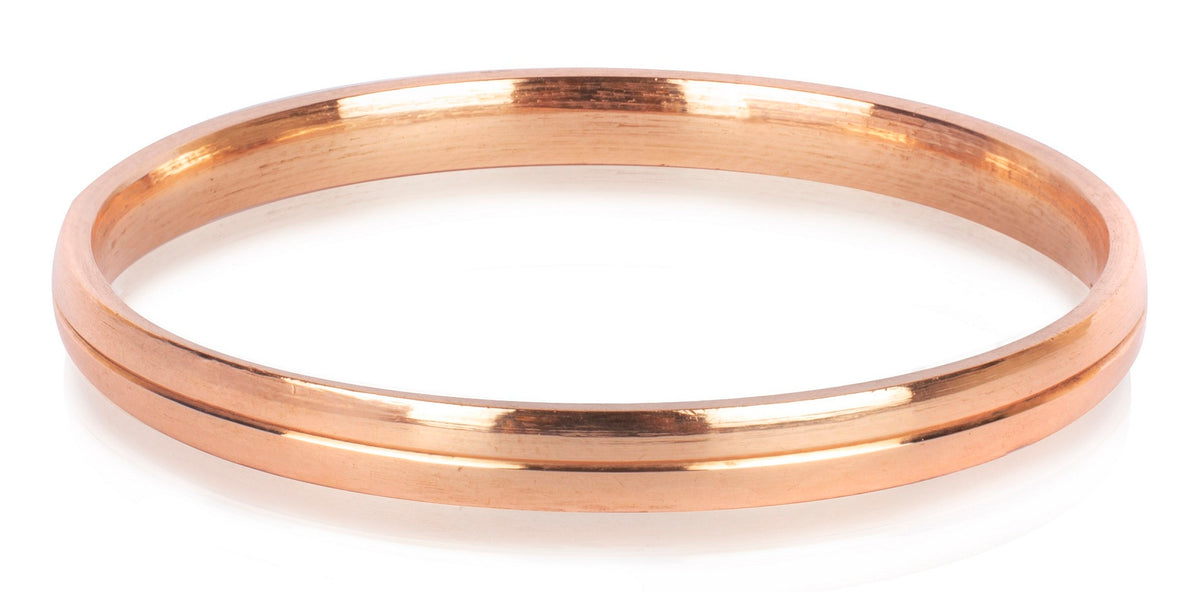 Mens Copper Kada (1 Line designer) 6 mm thickness by The Amritsar Store - The Amritsar Store