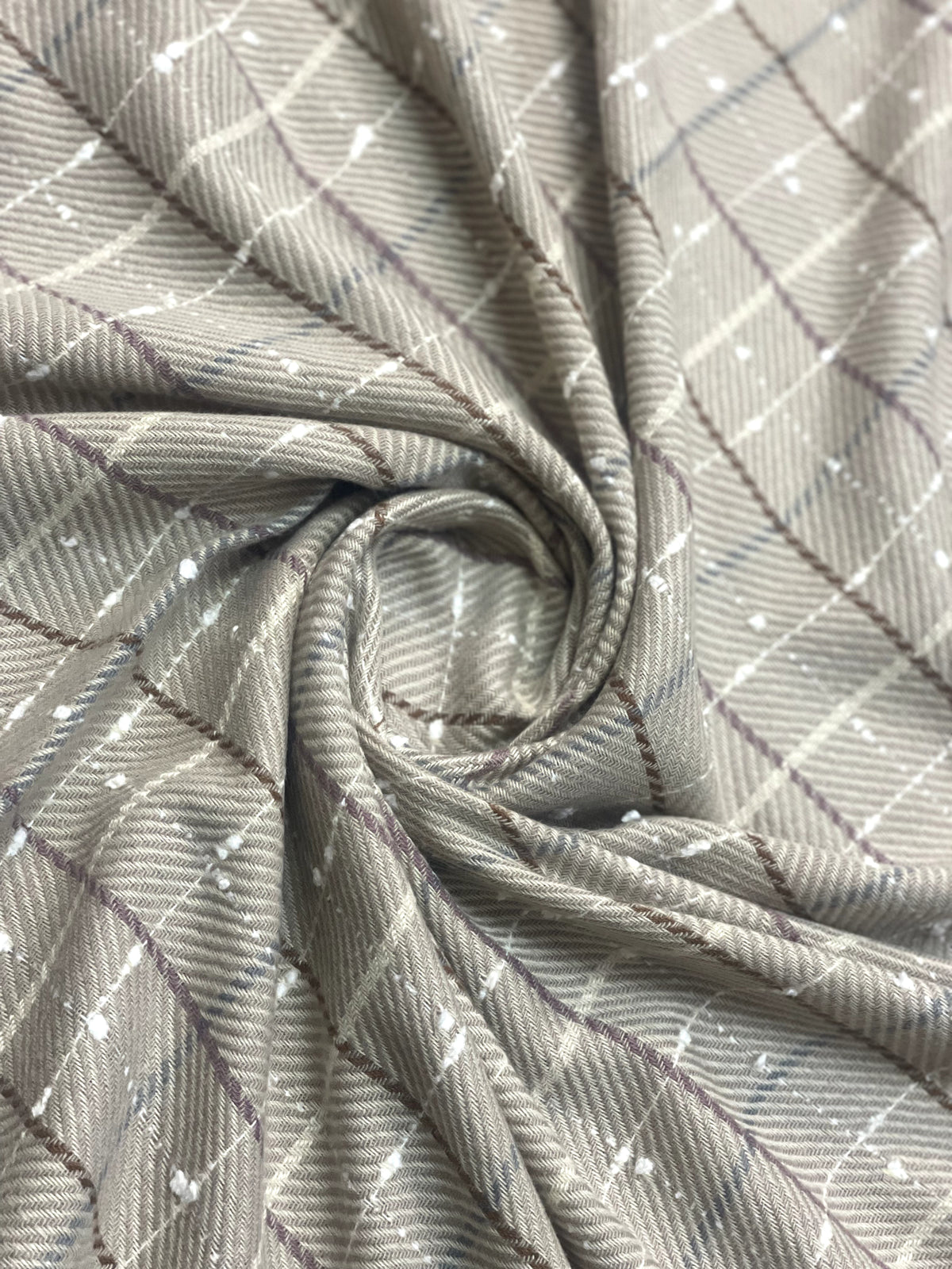 The Amritsar Store classic beige and white check wool scarf with a soft woven texture, elegant neutral checks, and a timeless winter design