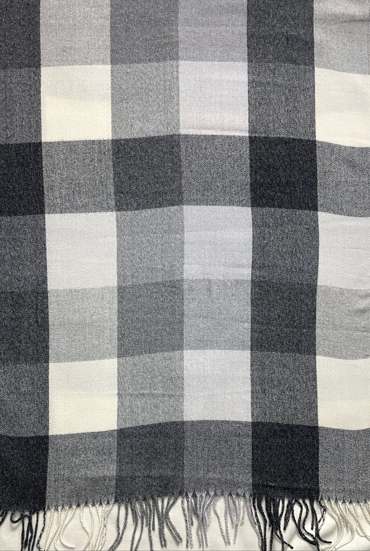 “The Amritsar Store classic black and white check wool scarf, soft woven winter scarf