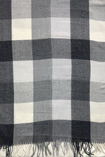 “The Amritsar Store classic black and white check wool scarf, soft woven winter scarf