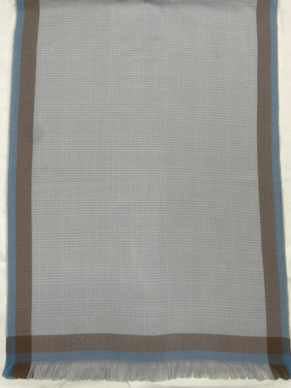Grey Plaid Scarf with Dual-Tone Border for Men & Women – Soft Lightweight Muffler | The Amritsar Store - The Amritsar Store